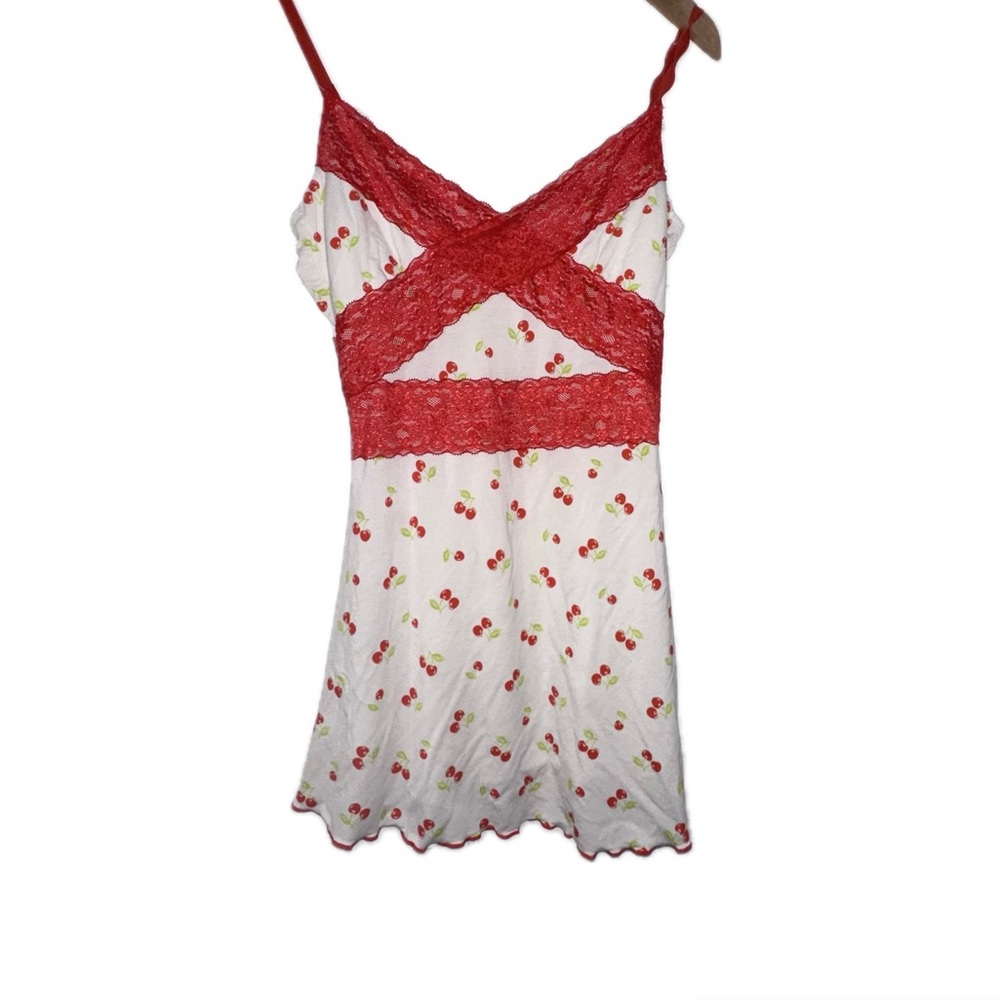 Forever 21 Cherry Print Lace Slip